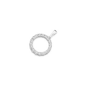 9ct-White-Gold-Diamond-Circle-Pendant on sale