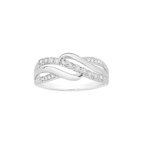 9ct-White-Gold-Diamond-Crossover-Ring on sale