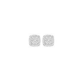 9ct-Yellow-Gold-Diamond-Cushion-Shape-Stud-Earrings on sale