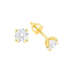 Alora+14ct+Gold+1+1%2F2+Carats+TW+Lab+Grown+Diamond+4+Claw+Stud+Earrings