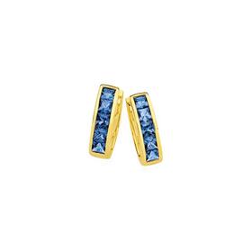 9ct-Gold-Created-Sapphire-Huggie-Earrings on sale