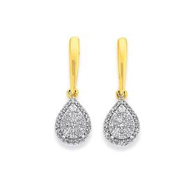 9ct-Gold-Diamond-Pear-Shaped-Drop-Earrings on sale
