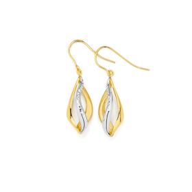 9ct-Gold-Two-Tone-15mm-Open-Swirl-Drop-Earrings on sale