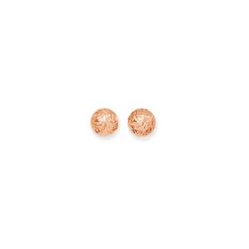 9ct+Rose+Gold+4mm+Diamond-Cut+Ball+Stud+Earrings