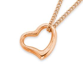 9ct+Rose+Gold+Floating+Heart+Pendant