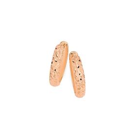 9ct-Rose-Gold-Diamond-cut-Huggie-Earrings on sale