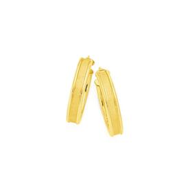 9ct-Gold-4x15mm-Satin-Hoop-Earrings on sale