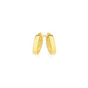 9ct-Gold-10mm-Rectangular-Tube-Hoop-Earrings on sale