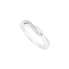 Sterling+Silver+Cubic+Zirconia+Loose+Plait+Dress+Ring