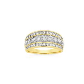 Alora-10ct-Gold-1-Carat-TW-Lab-Grown-Diamond-Three-Row-Band on sale