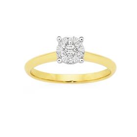 9ct-Gold-Diamond-Round-Cluster-Ring on sale
