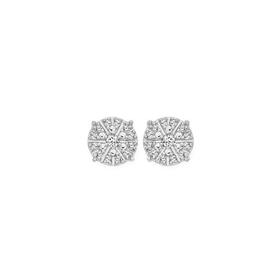 9ct-Yellow-Gold-Diamond-Sparkle-Cluster-Stud-Earrings on sale