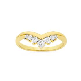 9ct-Gold-Diamond-V-Shape-Ring on sale