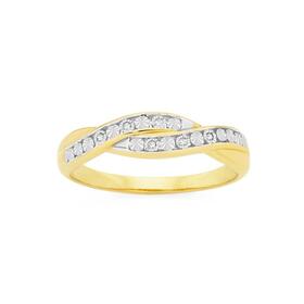 9ct-Gold-Diamond-Swirl-Crossover-Ring on sale