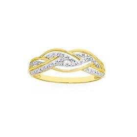 9ct-Gold-Diamond-Double-Braid-Ring on sale