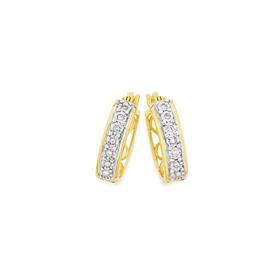 9ct-Gold-Diamond-Claw-Set-Hoop-Earrings on sale