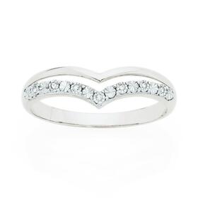9ct-White-Gold-Diamond-V-Shape-Ring on sale