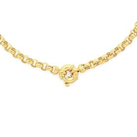 9ct-Gold-45cm-Solid-Belcher-Bolt-Ring-Necklet on sale