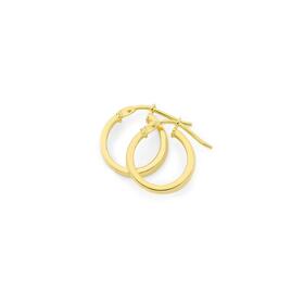 9ct-Gold-10mm-Rectangular-Tube-Hoop-Earrings on sale