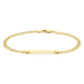 9ct-Gold-19cm-Solid-Curb-ID-Bracelet on sale