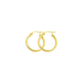 9ct-Gold-15mm-Hoop-Earrings on sale