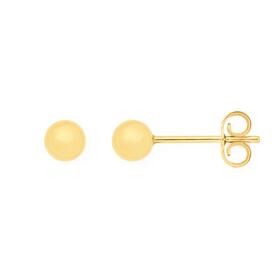 9ct-Gold-4mm-Polished-Ball-Stud-Earrings on sale