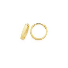9ct-Gold-11mm-Polished-Huggie-Earrings on sale