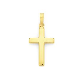 9ct-Gold-20mm-Polished-Cross-Pendant on sale