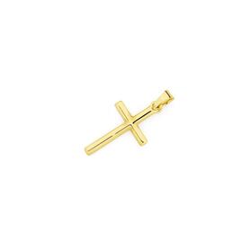 9ct-Gold-21mm-Plain-Cross-Pendant on sale