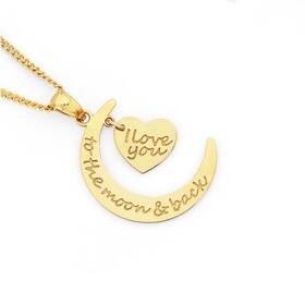 9ct-Gold-Moon-and-Heart-Pendant on sale