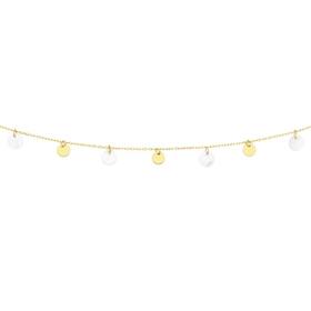 9ct-Gold-45cm-Multi-Mother-of-Pearl-Disc-Trace-Necklet on sale