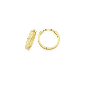 9ct-Gold-11mm-Diamond-Cut-Sparkle-Huggie-Earrings on sale