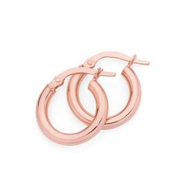 9ct-Rose-Gold-25x10mm-Polished-Hoop-Earrings on sale