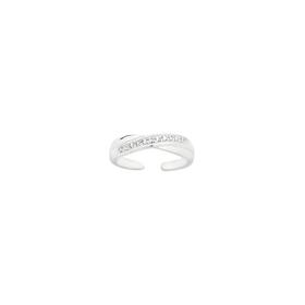 Sterling-Silver-Cubic-Zirconia-Crossover-Toe-Ring on sale