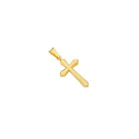 9ct-Gold-16mm-Diamond-Cut-Flute-Cross-Pendant on sale