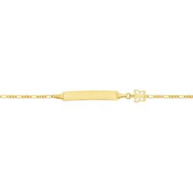 9ct-Gold-14cm-Figaro-Butterfly-Charm-ID-Bracelet on sale