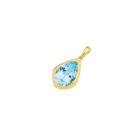 9ct-Gold-Sky-Blue-Topaz-Pear-Teardrop-Pendant on sale