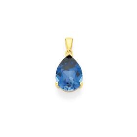 9ct-Gold-Created-Sapphire-Pendant on sale