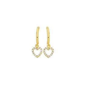 9ct-Gold-Cubic-Zirconia-Half-Hoop-Stud-Earrings on sale