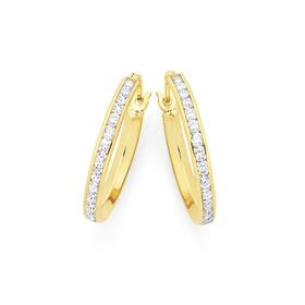 9ct-Gold-15mm-Cubic-Zirconia-Hoop-Earrings on sale