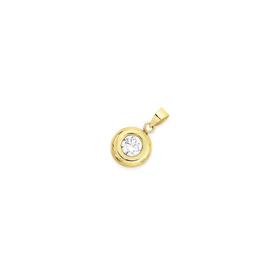 9ct-Gold-5mm-Cubic-Zirconia-Solitaire-Pendant on sale