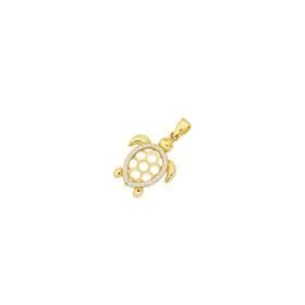 9ct-Gold-Cubic-Zirconia-Turtle-Pendant on sale
