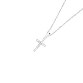 Silver-CZ-Claw-Set-Cross-Pendant on sale