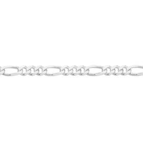 Sterling+Silver+19cm+3%2B1+Figaro+Bracelet