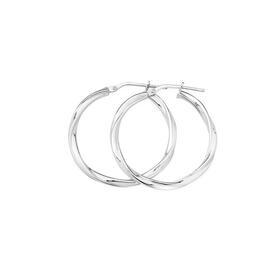 Silver-25mm-Ribbon-Twist-Hoop-Earrings on sale