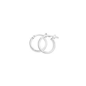 Sterling+Silver+10mm+2.5mm+Half+Round+Hoop+Earrings