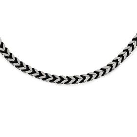 Stainless-Steel-55cm-Oxidised-Matte-Foxtail-Gents-Chain on sale