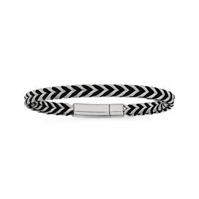 Steel-21cm-Braid-Black-Textile-Foxtail-Bracelet on sale
