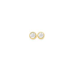 9ct-Gold-Diamond-Bezel-Stud-Earrings on sale