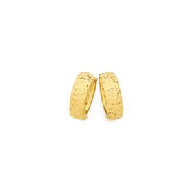 24ct-Gold-Plated-Silver-12mm-Diamond-Cut-Reversible-Huggie-Earrings on sale